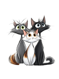 Elegant Feline Trio Vinyl Car Decal Sticker – Waterproof & UV-Resistant 