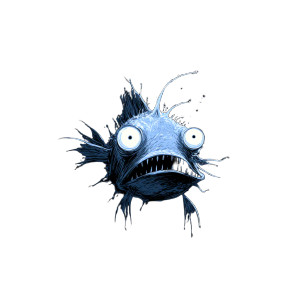 Derpy Anglerfish Vinyl Car Decal Sticker – Waterproof & UV-Resistant 