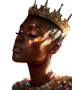 Radiant African-American Queen Vinyl Car Decal Sticker – Waterproof & UV-Resistant 4.0"