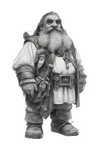 Fantasy Dwarf Sketch Vinyl Car Decal Sticker – Waterproof & UV-Resistant 8.96"