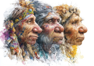 Colorful Neanderthal Women V2 Vinyl Car Decal Sticker – Waterproof & UV-Resistant 6.1866666666666665"