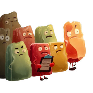 Gummy With Clipboard Vinyl Car Decal Sticker – Waterproof & UV-Resistant 3.4133333333333336"