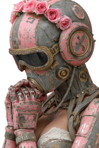 Pink Robot Pinup Vinyl Car Decal Sticker – Waterproof & UV-Resistant 8.96"