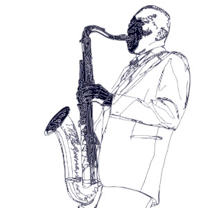 Blues Saxophonist Vinyl Car Decal Sticker – Waterproof & UV-Resistant 6.826666666666667"