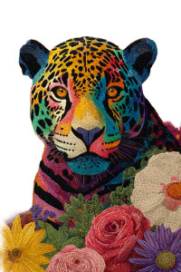 Colorful Jaguar Painting Vinyl Car Decal Sticker – Waterproof & UV-Resistant 4.4