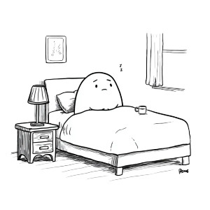 Sleepless Blob Character Vinyl Car Decal Sticker – Waterproof & UV-Resistant 3.4133333333333336"