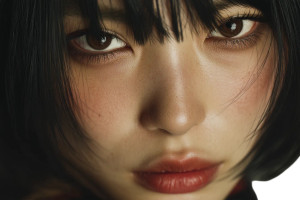 Japanese Woman Portrait V48 Vinyl Car Decal Sticker – Waterproof & UV-Resistant 2.986666666666667"