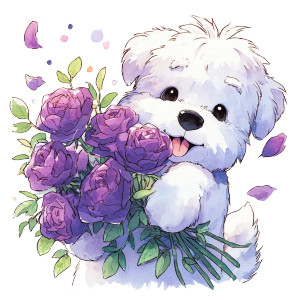 Bichon With Roses Vinyl Car Decal Sticker – Waterproof & UV-Resistant 3.4133333333333336" Bichon With Roses Vinyl Car Decal Sticker – Waterproof & UV-Resistant 3.4133333333333336"