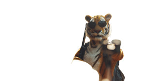 Streaming Tiger Hiker Vinyl Car Decal Sticker – Waterproof & UV-Resistant 2.72"