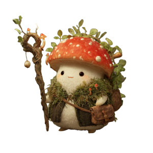 Whimsical Mushroom Druid Vinyl Car Decal Sticker – Waterproof & UV-Resistant 3.4133333333333336"