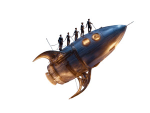 Steering The Rocket Vinyl Car Decal Sticker – Waterproof & UV-Resistant 3.0933333333333333" Steering The Rocket Vinyl Car Decal Sticker – Waterproof & UV-Resistant 3.0933333333333333"