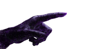 Futuristic Hand Pointing Vinyl Car Decal Sticker – Waterproof & UV-Resistant 2.72"