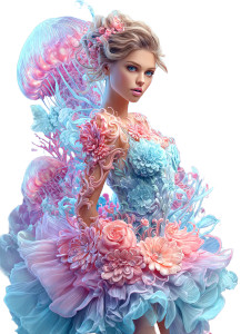 Jellyfish Fantasy Dress Vinyl Car Decal Sticker – Waterproof & UV-Resistant 4.1066666666666665"