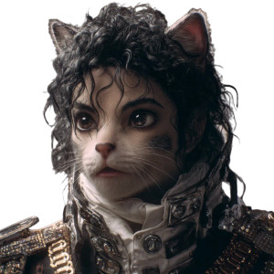 Michael Jackson Cat Vinyl Car Decal Sticker – Waterproof & UV-Resistant 3.4133333333333336"