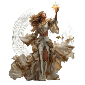 Golden Star Goddess Vinyl Car Decal Sticker – Waterproof & UV-Resistant 6.826666666666667"