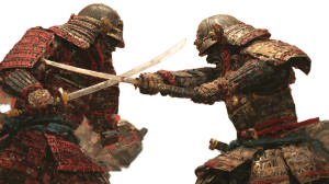 Samurai Battle Clash Vinyl Car Decal Sticker – Waterproof & UV-Resistant 2.72"