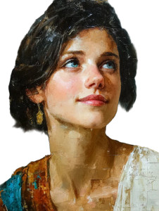 Impressionist Portrait Vinyl Car Decal Sticker – Waterproof & UV-Resistant 8.213333333333333"