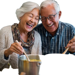 Elderly Couple Cooking Vinyl Car Decal Sticker – Waterproof & UV-Resistant 6.826666666666667"