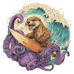 Otter Surf Escape Vinyl Car Decal Sticker – Waterproof & UV-Resistant 3.4133333333333336" Otter Surf Escape Vinyl Car Decal Sticker – Waterproof & UV-Resistant 3.4133333333333336"