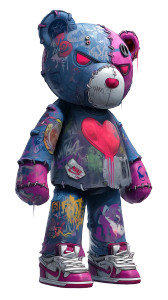 Cyberpunk Teddy Bear V6 Vinyl Car Decal Sticker – Waterproof & UV-Resistant 4.8533333333333335"