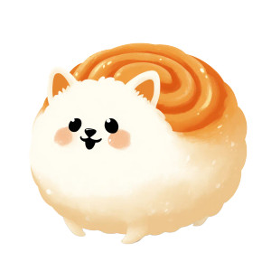 Cinnamon Roll Dog Vinyl Car Decal Sticker – Waterproof & UV-Resistant 3.4133333333333336"