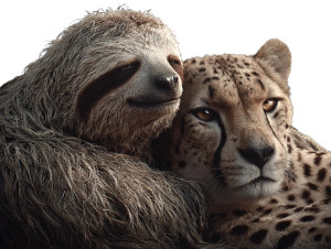 Sloth And Cheetah Vinyl Car Decal Sticker – Waterproof & UV-Resistant 6.1866666666666665"
