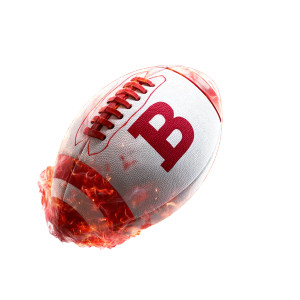 Fiery Football Emblem Vinyl Car Decal Sticker – Waterproof & UV-Resistant 6.826666666666667"