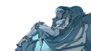 Floating Robot Design Vinyl Car Decal Sticker – Waterproof & UV-Resistant 2.72"