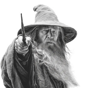 Gandalf Sketch Vinyl Car Decal Sticker – Waterproof & UV-Resistant 3.4133333333333336"