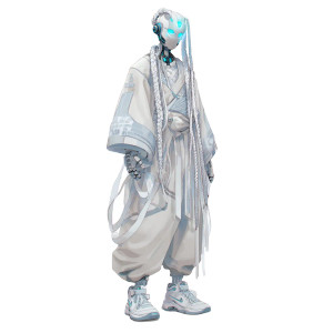 Futuristic Robotic Humanoid V5 Vinyl Car Decal Sticker – Waterproof & UV-Resistant 3.4133333333333336"