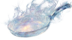 Ghostly Frying Pan Vinyl Car Decal Sticker – Waterproof & UV-Resistant 5.4