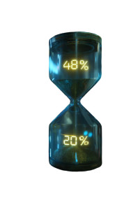 Futuristic Glowing Hourglass Vinyl Car Decal Sticker – Waterproof & UV-Resistant 9.706666666666667"