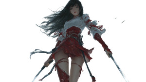 Shrine Maiden Katanas V2 Vinyl Car Decal Sticker – Waterproof & UV-Resistant 5.4