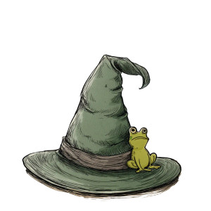 Witch Hat Frog V2 Vinyl Car Decal Sticker – Waterproof & UV-Resistant 6.826666666666667"