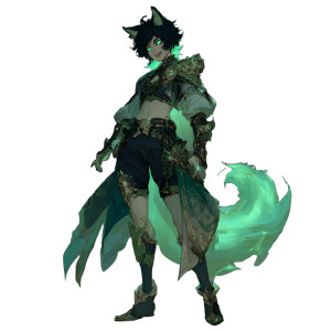 Fantasy Wolf Character Vinyl Car Decal Sticker – Waterproof & UV-Resistant 3.4133333333333336"