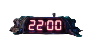 Futuristic Digital Clock Vinyl Car Decal Sticker – Waterproof & UV-Resistant 2.72"