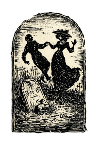 Death Dancing Victorian Vinyl Car Decal Sticker – Waterproof & UV-Resistant 8.96"