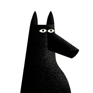 Black Dog Silhouette Vinyl Car Decal Sticker – Waterproof & UV-Resistant 3.4133333333333336"