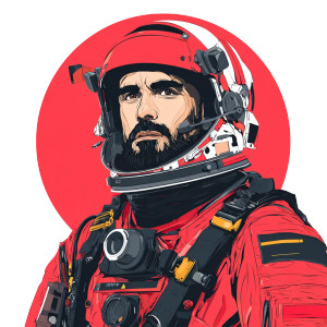 Spacesuit Portrait Vinyl Car Decal Sticker – Waterproof & UV-Resistant 6.826666666666667"