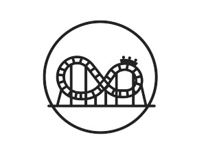 Roller Coaster Icon Vinyl Car Decal Sticker – Waterproof & UV-Resistant 6.1866666666666665"