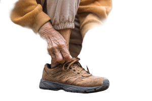 Elderly Tying Sneaker Vinyl Car Decal Sticker – Waterproof & UV-Resistant 2.986666666666667"