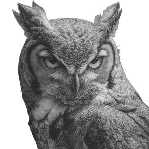 Angry Owl Portrait Vinyl Car Decal Sticker – Waterproof & UV-Resistant 3.4133333333333336"