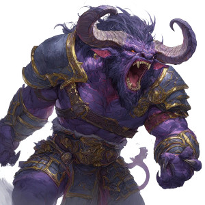 Purple Minotaur Warrior Vinyl Car Decal Sticker – Waterproof & UV-Resistant 6.826666666666667"