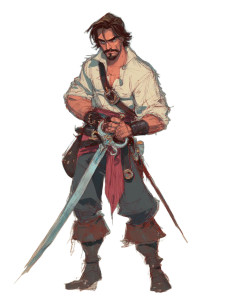 Fantasy Pirate Hero V2 Vinyl Car Decal Sticker – Waterproof & UV-Resistant 8.213333333333333"