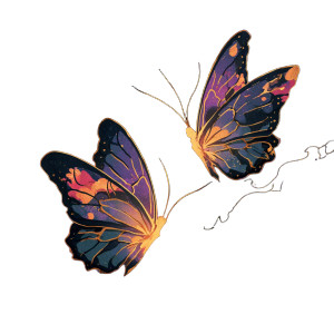 Cartoony Magic Butterflies Vinyl Car Decal Sticker – Waterproof & UV-Resistant 3.4133333333333336"