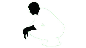 White Silhouette Man Vinyl Car Decal Sticker – Waterproof & UV-Resistant 2.72"