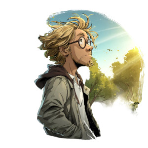 Lofi Blonde Dude Vinyl Car Decal Sticker – Waterproof & UV-Resistant 6.826666666666667"