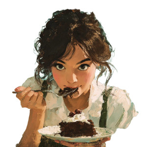Girl Eating Cake Vinyl Car Decal Sticker – Waterproof & UV-Resistant 3.4133333333333336" Girl Eating Cake Vinyl Car Decal Sticker – Waterproof & UV-Resistant 3.4133333333333336"