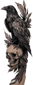 Raven Skull Tattoo Vinyl Car Decal Sticker – Waterproof & UV-Resistant 5.866666666666666" Raven Skull Tattoo Vinyl Car Decal Sticker – Waterproof & UV-Resistant 5.866666666666666"