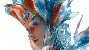 Futuristic Humanoid Figure V8 Vinyl Car Decal Sticker – Waterproof & UV-Resistant 2.72"